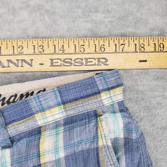 Tommy Bahama Linen Silk Blend Shorts Mens 34 Paradise Nation Blue Plaid Hawaiian - Picture 4 of 5